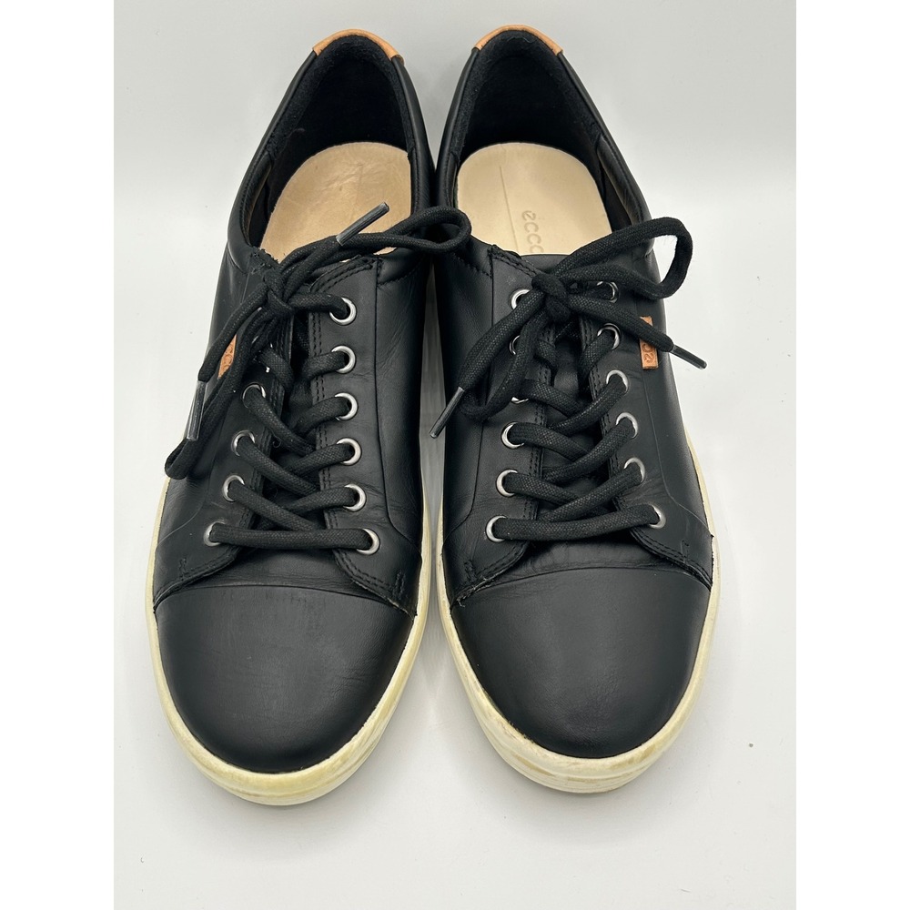 ECCO Soft 7 Women Black Leather Low Top Sneakers 430003 Size EU 42 US 11-11.5